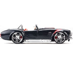 1:24 1965 Shelby Cobra 427 Modified Diecast Car Model, Black Red Custom Alloy Roadster Miniature for Muscle Car Collectors