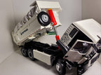 1:24 Sitrak C7H Dump Truck Diecast Model, White Construction Tipper Alloy & Plastic Miniature Collectible for Truck Fans