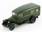 GAZ M55 Ambulance 1:43 Diecast Model Car, Soviet Military Medical Truck Miniature, Vintage Green Alloy Collectible Vehicle for Display