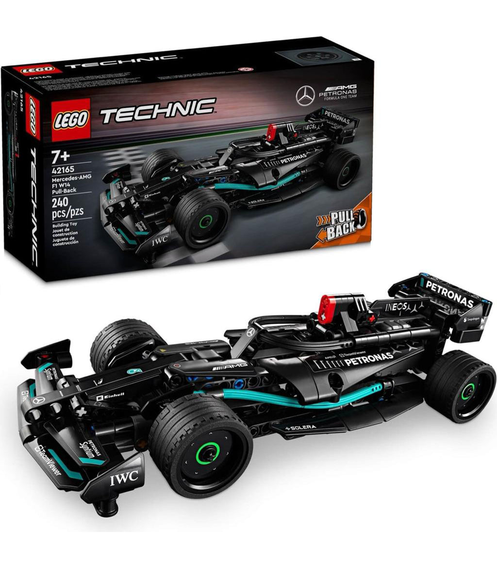 LEGO Technic 42165 Mercedes-AMG F1 W14 Pull Back Race Car Model, Black PETRONAS Formula 1 Building Set for Motorsport Fans