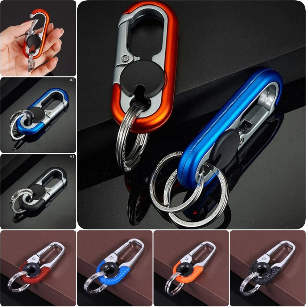 Heavy Duty Metal Carabiner Keychain, Stainless Steel Key Ring Clip, Tactical Key Holder for Men
